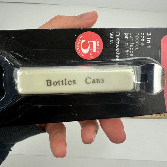 Vtg Sealed Hoan 3 in 1 Bottle Can Jar Opener Cap'n Can Opener White Prop READ - Picture 8 of 11